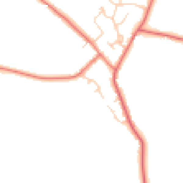 Daytime road noise heatmap for CW9 6QG