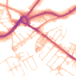 Daytime road noise heatmap for CW9 7AB