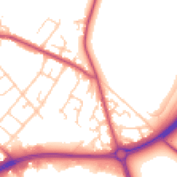 Daytime road noise heatmap for CW9 7EB