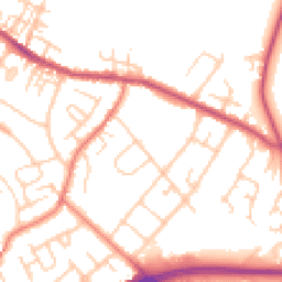 Daytime road noise heatmap for CW9 7EN