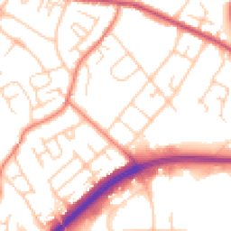 Daytime road noise heatmap for CW9 7ET