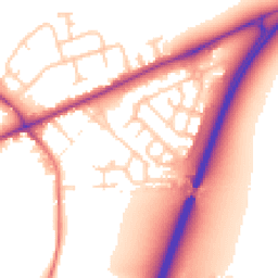 Daytime road noise heatmap for CW9 7FG