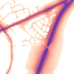 Daytime road noise heatmap for CW9 7FJ