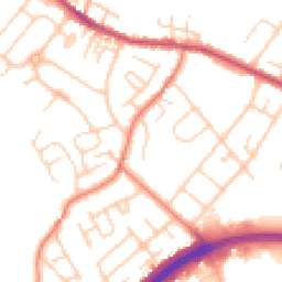 Daytime road noise heatmap for CW9 7HZ