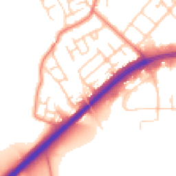 Daytime road noise heatmap for CW9 7JY