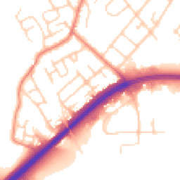Daytime road noise heatmap for CW9 7LA