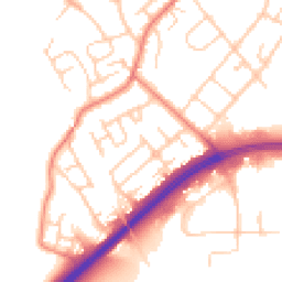 Daytime road noise heatmap for CW9 7LF