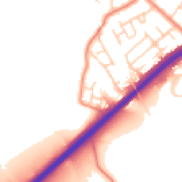 Daytime road noise heatmap for CW9 7NZ