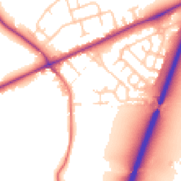 Daytime road noise heatmap for CW9 7PG
