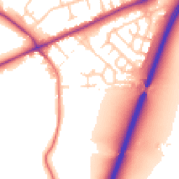 Daytime road noise heatmap for CW9 7PQ