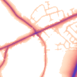 Daytime road noise heatmap for CW9 7PW