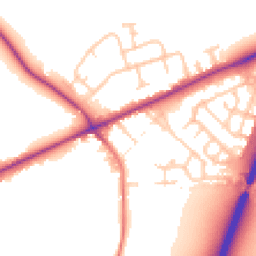 Daytime road noise heatmap for CW9 7PZ