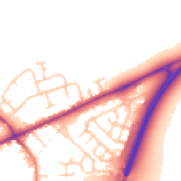 Daytime road noise heatmap for CW9 7QE