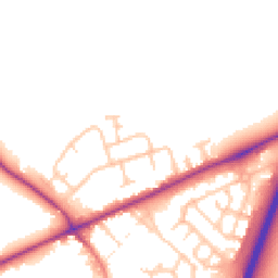 Daytime road noise heatmap for CW9 7QJ
