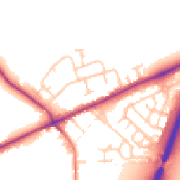 Daytime road noise heatmap for CW9 7QN