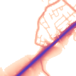 Daytime road noise heatmap for CW9 7QZ