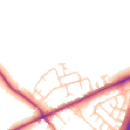 Daytime road noise heatmap for CW9 7XA