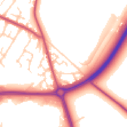 Daytime road noise heatmap for CW9 7XN