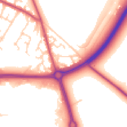 Daytime road noise heatmap for CW9 7XS
