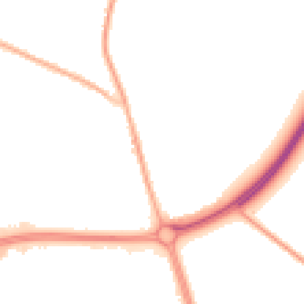 Night-time road noise heatmap for CW9 7XW