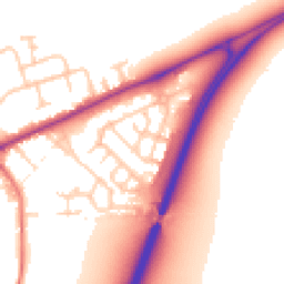 Daytime road noise heatmap for CW9 7YE