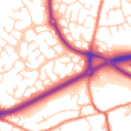 Daytime road noise heatmap for CW9 8FB