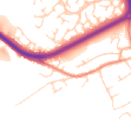 Daytime road noise heatmap for CW9 8HG