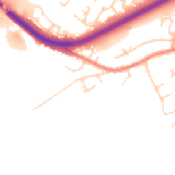 Daytime road noise heatmap for CW9 8HL