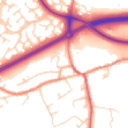 Daytime road noise heatmap for CW9 8HT