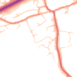 Daytime road noise heatmap for CW9 8JJ