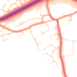 Daytime road noise heatmap for CW9 8JW