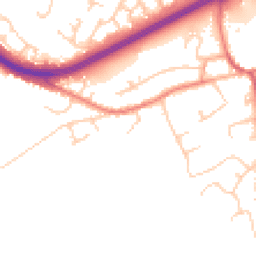 Daytime road noise heatmap for CW9 8LB