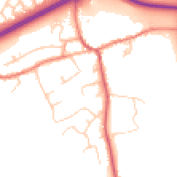 Daytime road noise heatmap for CW9 8LY