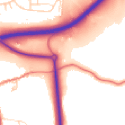 Daytime road noise heatmap for CW9 8NG
