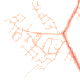 Daytime road noise heatmap for CW9 8NX