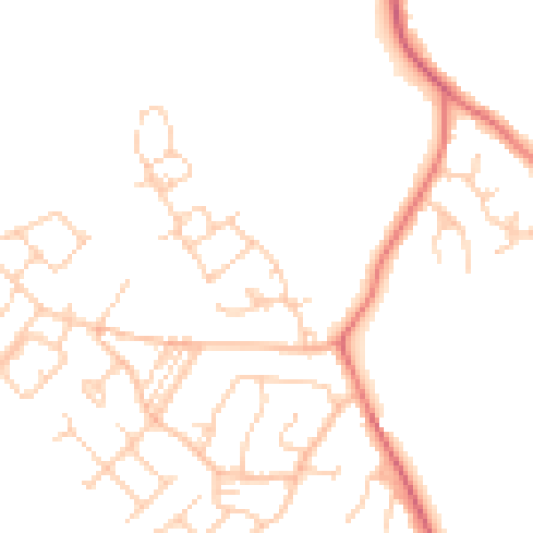 Daytime road noise heatmap for CW9 8PT