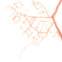 Daytime road noise heatmap for CW9 8QZ