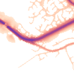Daytime road noise heatmap for CW9 8XE