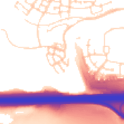 Daytime road noise heatmap for DA10 1DJ