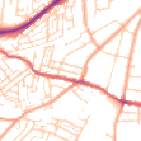 Daytime road noise heatmap for DA11 0JQ