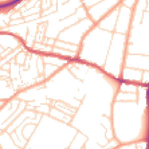 Daytime road noise heatmap for DA11 7AQ