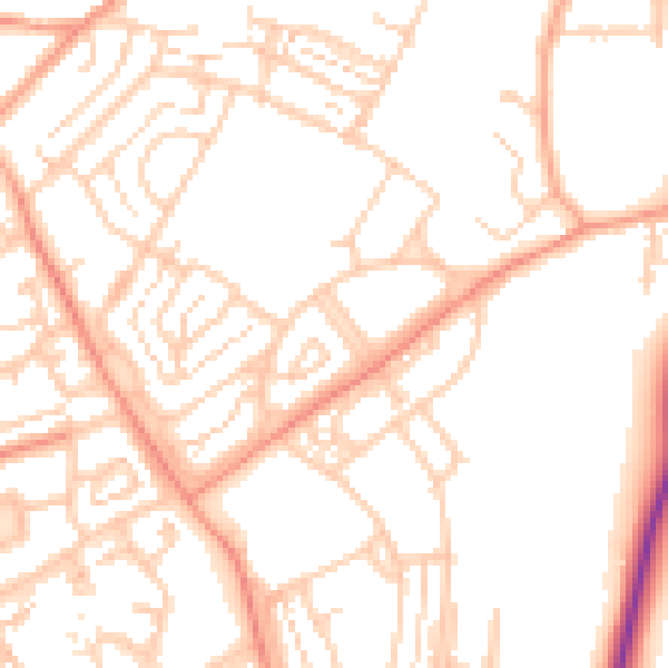 Daytime road noise heatmap for DA11 7DW