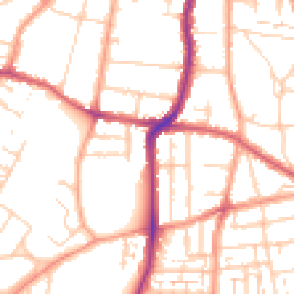 Daytime road noise heatmap for DA11 7LE