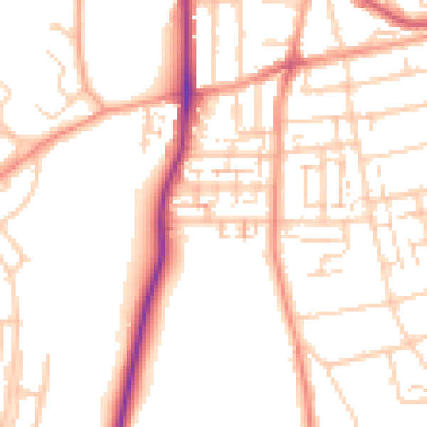 Daytime road noise heatmap for DA11 7NN