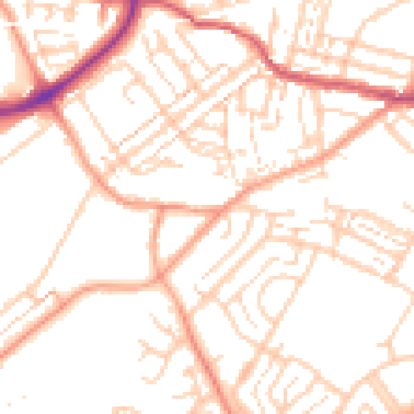 Daytime road noise heatmap for DA11 8BP