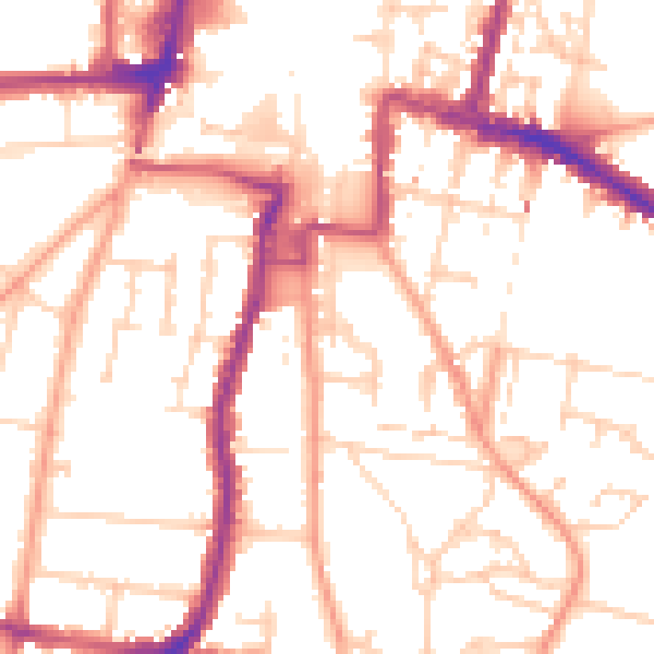 Daytime road noise heatmap for DA12 1DA
