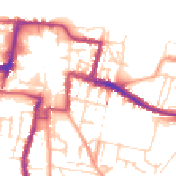 Daytime road noise heatmap for DA12 1DP