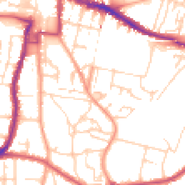 Daytime road noise heatmap for DA12 1HE
