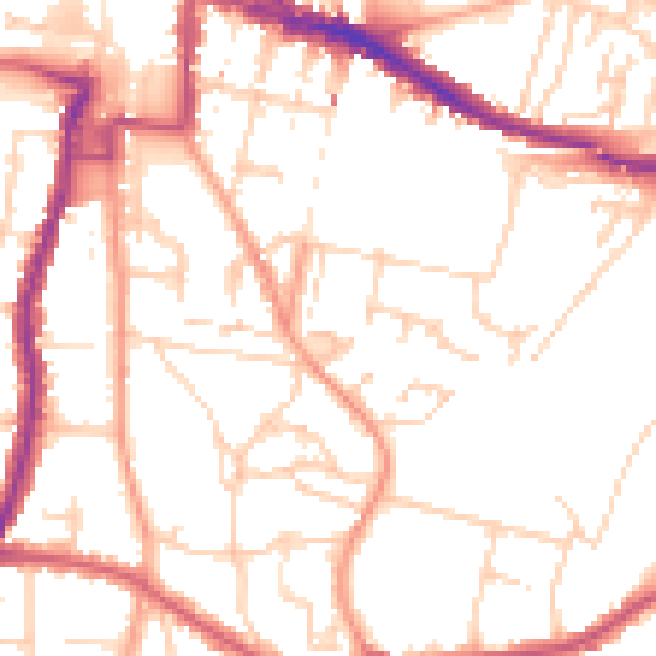 Daytime road noise heatmap for DA12 1JJ