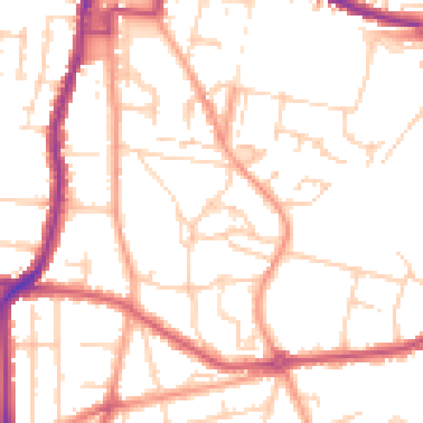 Daytime road noise heatmap for DA12 1JW